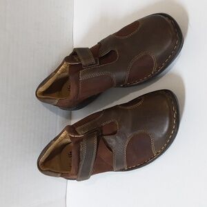 Soft leather Mary Jane shoes moccassin brown women 9M